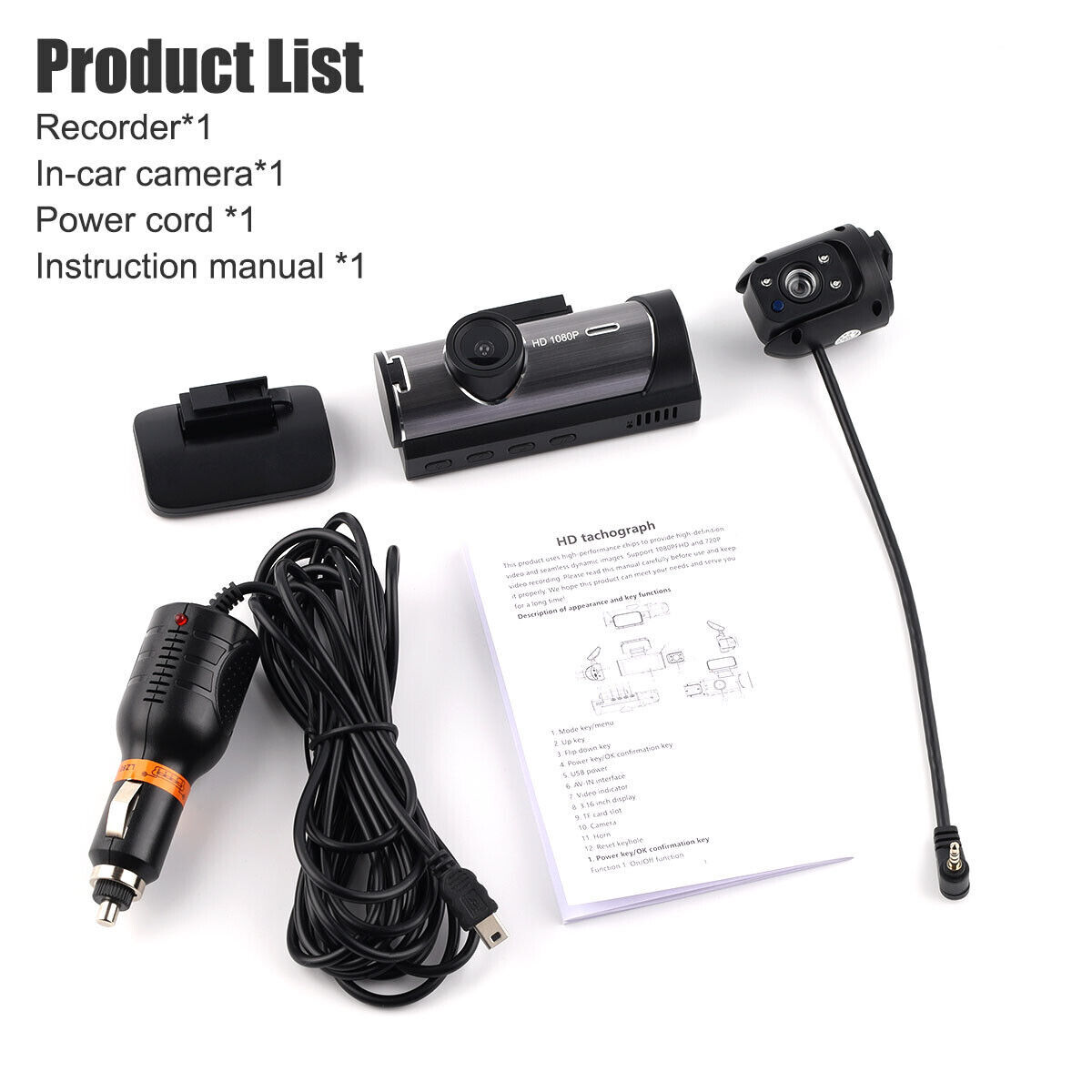 170&deg;WiFi Dash Cam Driving Recorder Car Camera HD 1080P 4K Car DVR Video G-Sensor