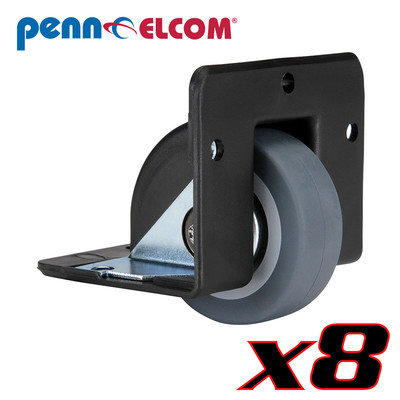 Eight Pack Penn Elcom W2001 2''Recessed Caster for Cabinet Edge high impact