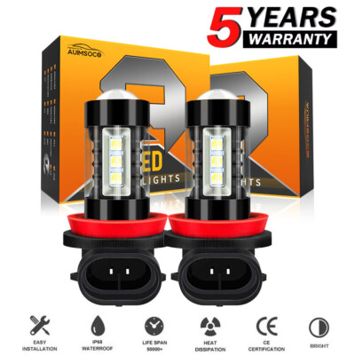 2x H8 H11 H16 LED Fog Driving Light Bulbs High Power 200W Lamp 6000K Super White