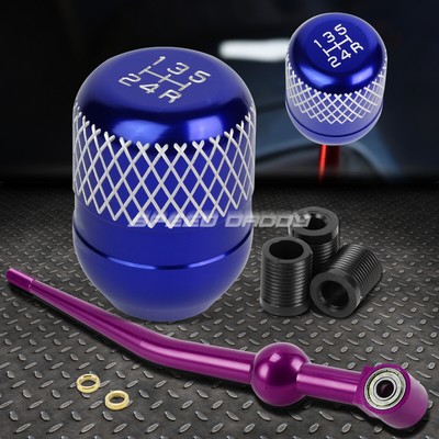 КОРОТКИЙ ПЕРЕКЛЮЧАТЕЛЬ ПЕРЕДАЧ ИЗ ФИОЛЕТОВОГО АЛЮМИНИЯ С ОДНИМ ИЗГИБОМ + СИНЯЯ 5-СТУПЕНЧАТАЯ РУЧКА С СЕТКОЙ ДЛЯ EK/ EJ / EG