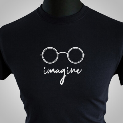 Imagine T Shirt John Lennon Peace Cool Retro Glasses