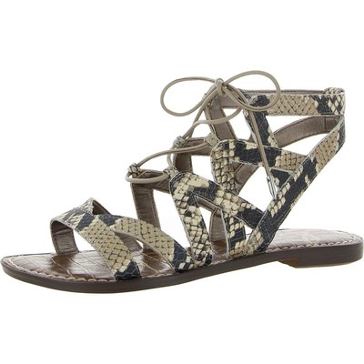 

Женские гладиаторские сандалии Sam Edelman Gemma B/W 5,5 средний (B,M) BHFO 1225, Black/white snake print leather, Gemma