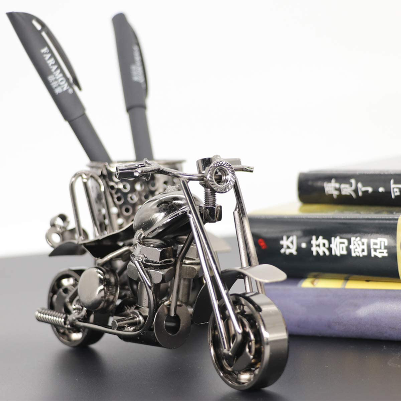 Motorcycle Pencil HolderMetal Motorcycle Pen HolderCreative Office Cool Desk ...