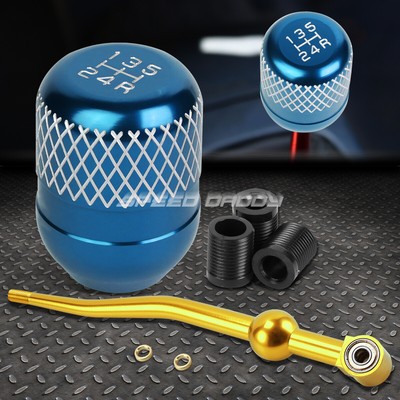 ЗОЛОТИСТЫЙ АЛЮМИНИЕВЫЙ ПЕРЕКЛЮЧАТЕЛЬ С ДВОЙНЫМ ИЗГИБОМ И КОРОТКОЙ РУЧКОЙ + ГОЛУБАЯ 5-СТУПЕНЧАТАЯ РУЧКА С СЕТКОЙ ДЛЯ EK/ EJ/ EG/DC