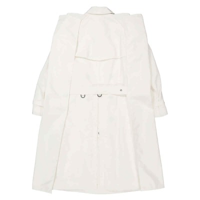 Pre-owned Burberry Technical Faille Cape Detail White Trench Coat, Brand Size 44(us Sz.34)