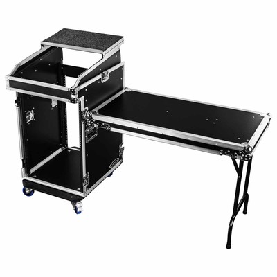 Odyssey FZGS1416WDLX 14U Top 16U Bottom Pro Combo Rack with Side Table idjnow