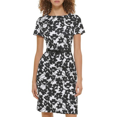 

Karl Lagerfeld Paris Женское платье-футляр до колена с цветочным принтом BHFO 1906, Black/white combo