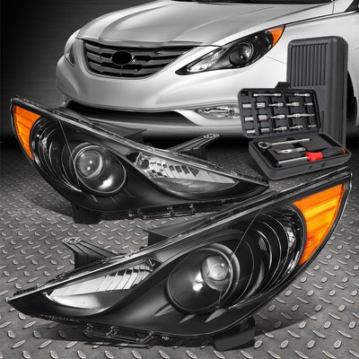 ДЛЯ 11-14 SONATA ЧЕРНЫЙ КОРПУС, ЯНТАРНЫЕ УГЛОВЫЕ ЛАМПЫ ПРОЕКТОРА + НАБОР ИНСТРУМЕНТОВ