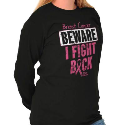 I Fight Back Breast Cancer Awareness Gift Long Sleeve T Shirt Tees For Women