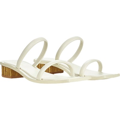 Культовые женские босоножки Liz Gaia из белой кожи без застежки на блочном каблуке 37 BHFO 7015