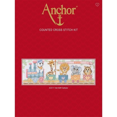 Anchor counted Cross Stitch kit ''Train Birth Sampler'', DIY