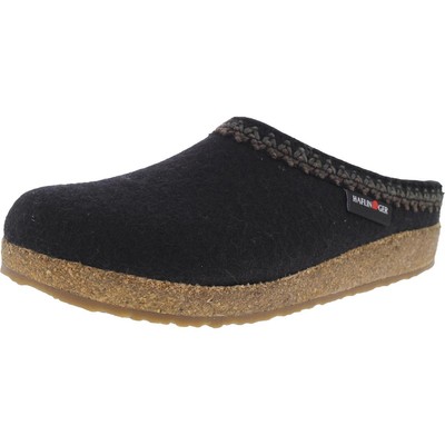 Мужские черные шерстяные тапочки Haflinger Grizzly Zig Zag 40 Medium (D) BHFO 4909