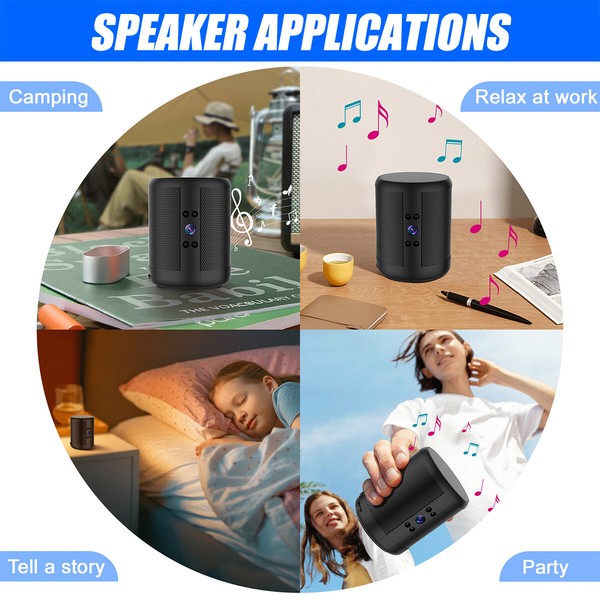 WIFI 1080P PTZ 180° HD Spy Hidden Camera Bluetooth Speakers Video Recorder Cam - Image 23