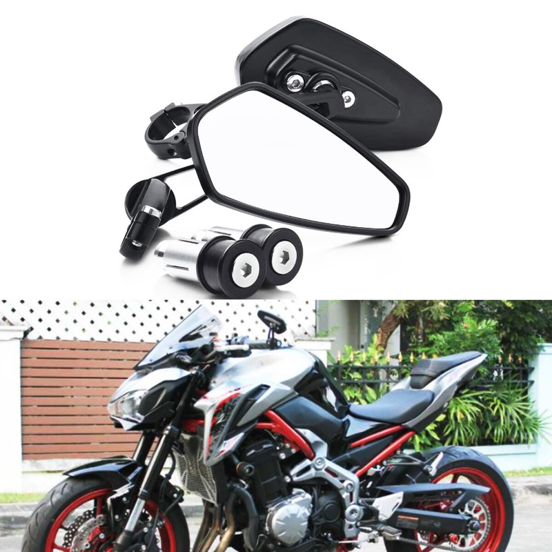 Pair For Kawasaki Z900 Z1000 7/8" Motorcycle Bar End Mirrors Side