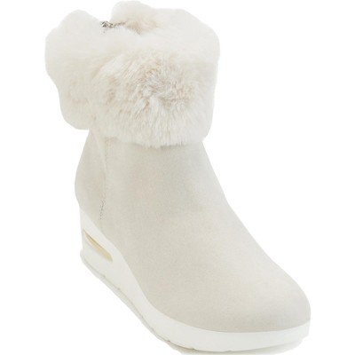 

Женские ботильоны DKNY Abri Ivory из искусственной замши на танкетке 6,5, средние (B,M) BHFO 3392, Белый