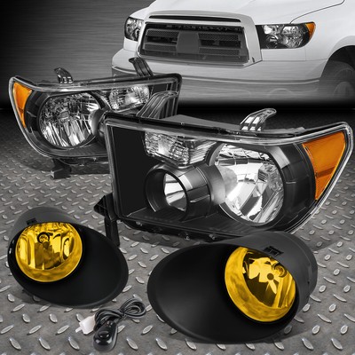 ДЛЯ 08-17 TOYOTA SEQUOIA TUNDRA ПАРА ЗАВОДСКИХ ФАР + ПРОТИВОТУМАННЫЕ ФАРЫ с ВЫКЛЮЧАТЕЛЕМ