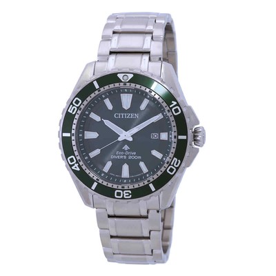 Pre-owned Citizen Promaster Marine Eco-drive Green Dial Men's Watch Bn0199-53x