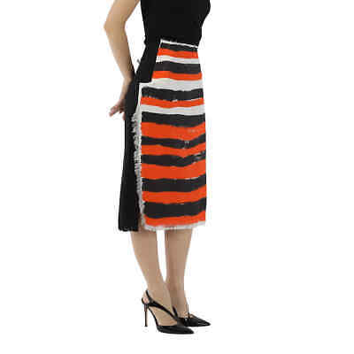 Pre-owned Marni Ladies Stripe-print Midi Skirt In Multicolor