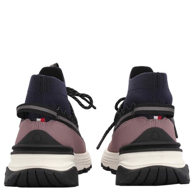 Pre-owned Moncler Monte Runner Knit Lace-up Sneakers In Purple