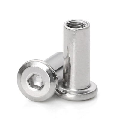 M6 Flat Head Hexagon Socket Connection Nut Barrel Nuts Furniture Hardware Rivet