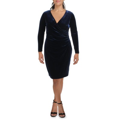 Женское бархатное платье-стихарь Lauren Ralph Lauren для коктейлей и вечеринок BHFO 2160