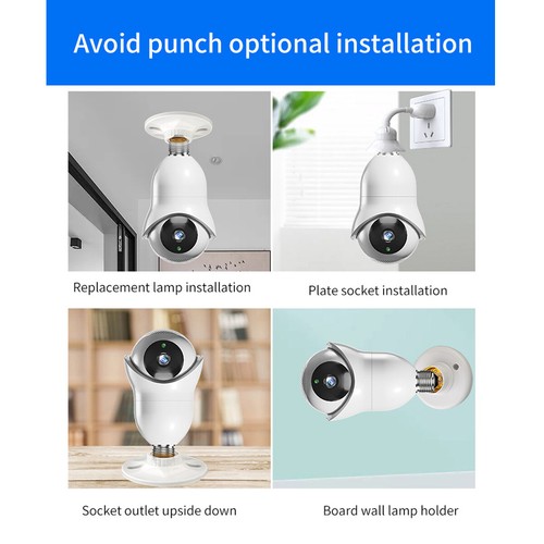5G 360&deg; 1080P IP E27 Light Bulb Camera Wi-Fi IR Night Smart Home Security Camera