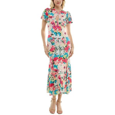 Taylor Womens White Keyhole Casual Long Midi Dress 2 BHFO 4433
