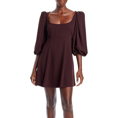 Женское коричневое повседневное мини-платье Rebecca Taylor Mini с V-образным вырезом 0 BHFO 6335