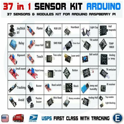 Ultimate 37 in 1 Sensor Modules Kit for Arduino Compatible, MCU Raspberry pi USA