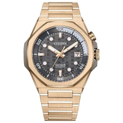 Pre-owned Citizen Series 8 Nb6069-53h 890 Mechanical Automatic Watch Gray Dial 42.6mm