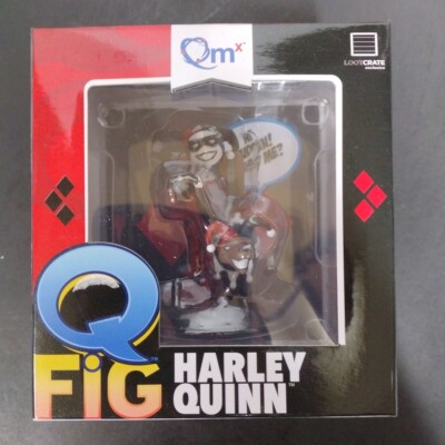 Q-Fig DC QMX Harley Quinn w/ Hyena & Sign 4'' Figure - Loot crate Exclusive - New