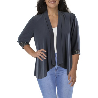 

Пиджак Alex Evenings Womens Grey Cascade Ruffle Drapy Blazer Plus  BHFO 9873, Charcoal, 8496681-MP