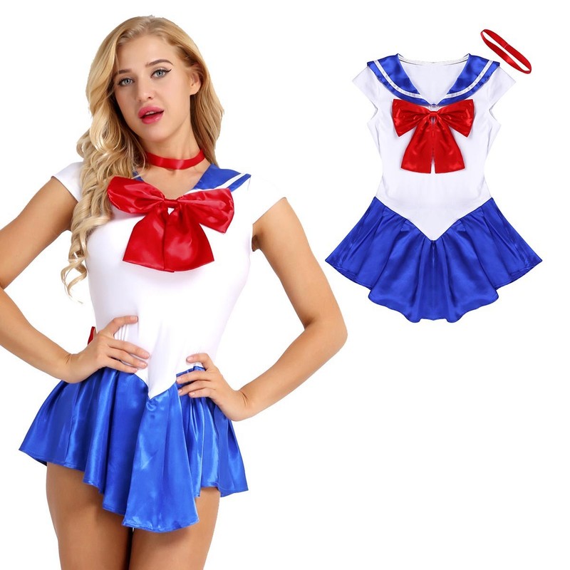 Cosplay Anime Sailor Moon Costume Womens School Girl Uniform Fancy