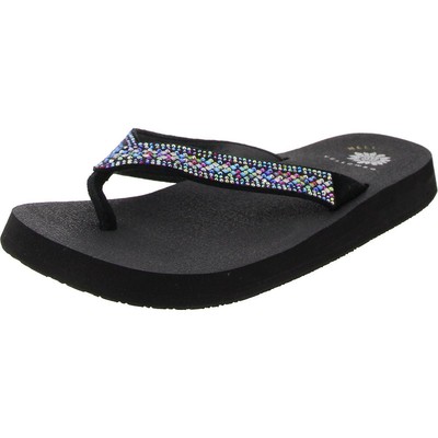 Yellow Box Womens Soriano Black Flip-Flops Sandals 7.5 Medium (B,M) BHFO 6340