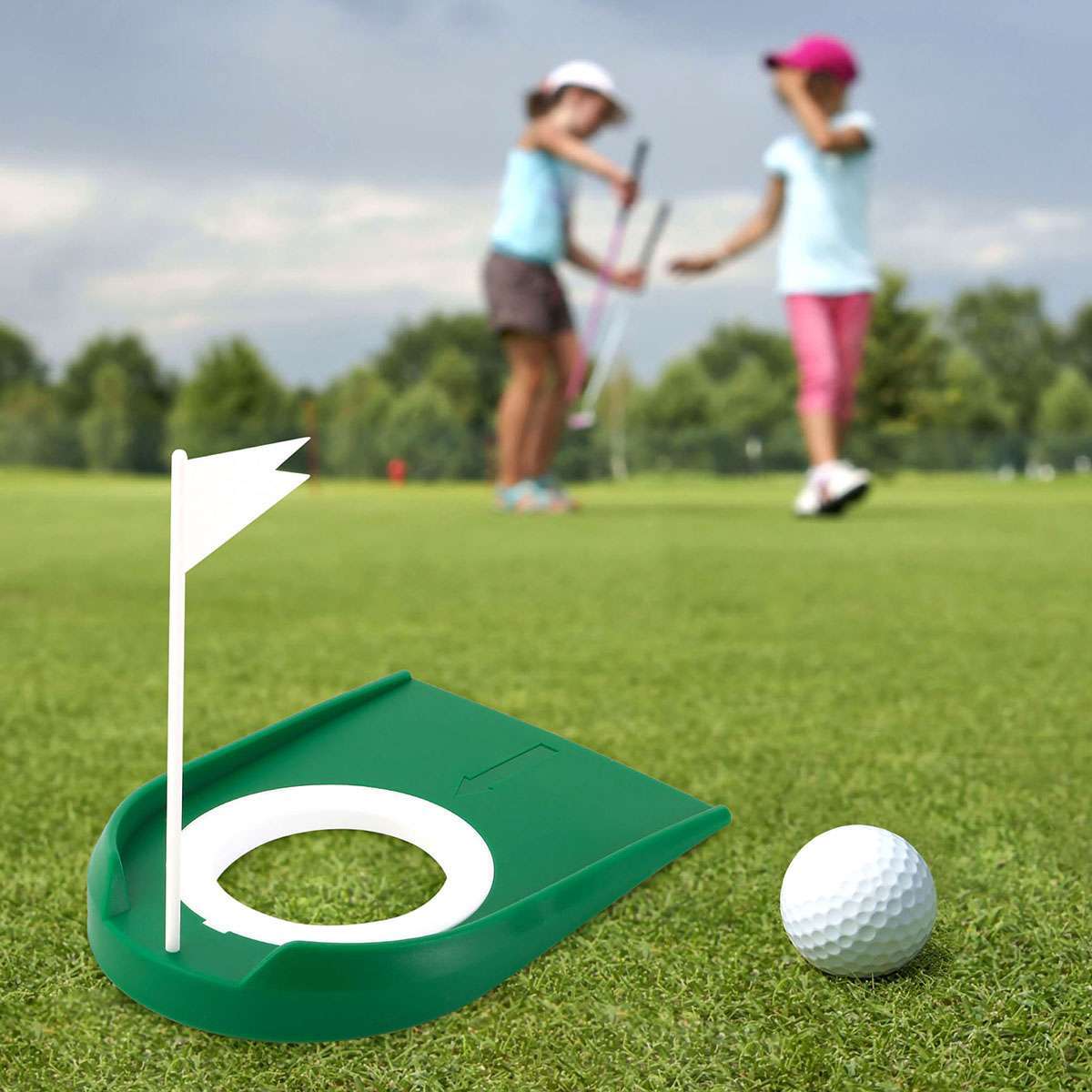 Practice Putting Cup for Golf with Adjustable Hole and Flag Indoor outdoor