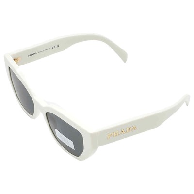 Pre-owned Prada Darl Grey Cat Eye Ladies Sunglasses Pr A09s 1425s0 53 Pr A09s 1425s0 53 In Gray