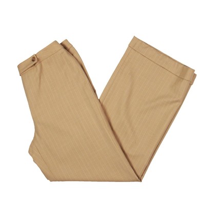 Женские коричневые шерстяные брюки в тонкую полоску Ann Taylor с широкими штанинами Petites 8P BHFO 0015