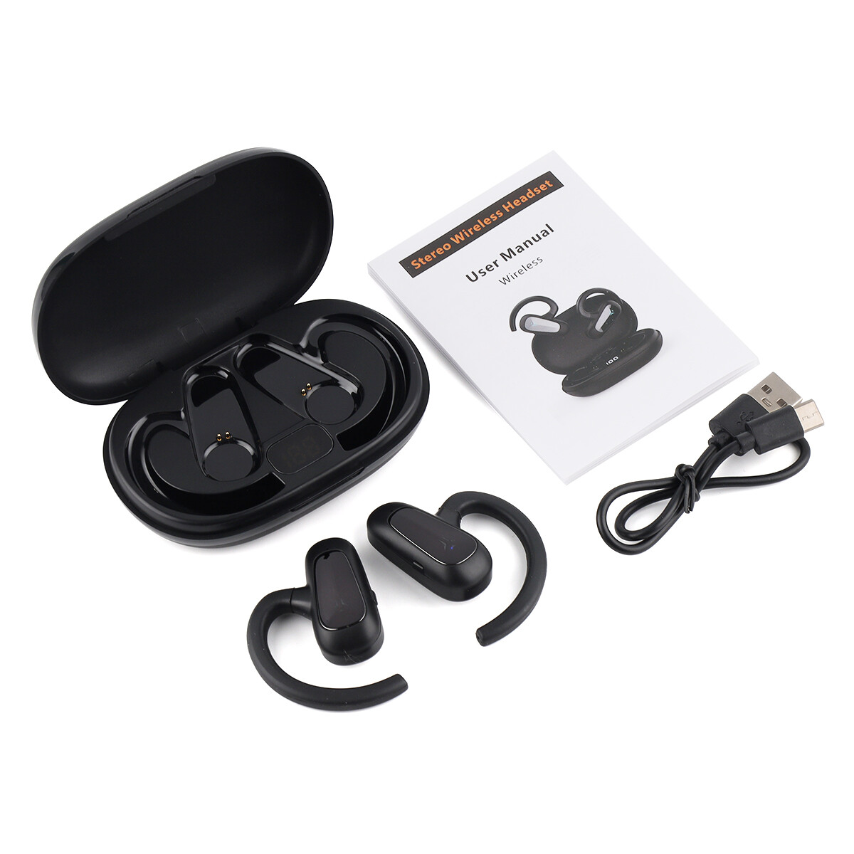 Bone Conduction Headphones Bluetooth 5.2 Wireless Headset Outdoor Sport Earbuds.