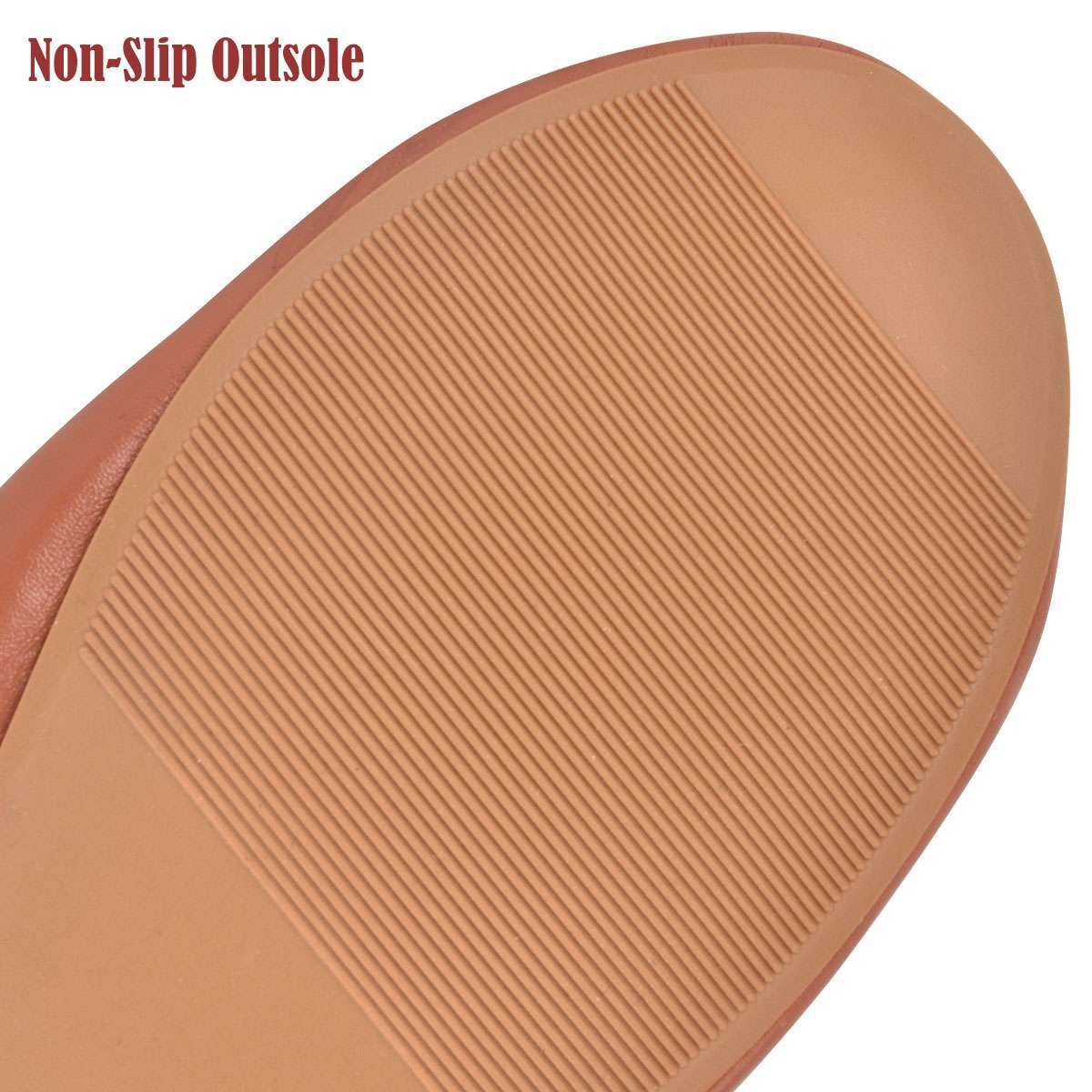 Womens Comfy Office / Travel Ballet Flats Round Toe Slip On Leather Ballet Flats