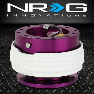 БЫСТРОРАЗЪЕМНОЕ АЛЮМИНИЕВОЕ РУЛЕВОЕ КОЛЕСО NRG С 6 БОЛТАМИ 2.1 ФИОЛЕТОВОЕ/СВЕТЯЩЕЕСЯ В ТЕМНОТЕ КОЛЬЦО