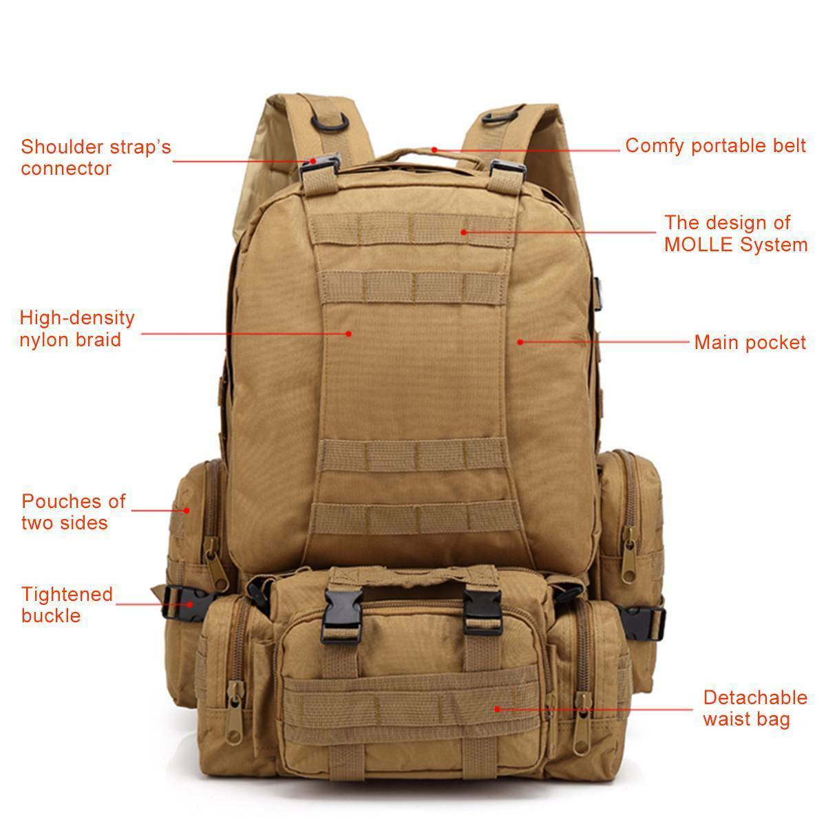 molle camping backpack