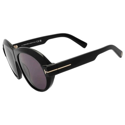 Pre-owned Tom Ford Inger Smoke Oval Ladies Sunglasses Ft1113 01a 59 Ft1113 01a 59 In Gray