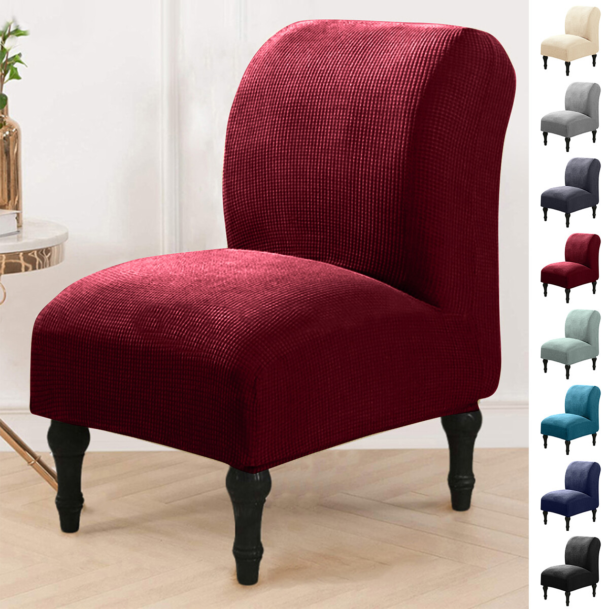 Slipcover Stretch Armless Chair Accent Chair Cover Grey
