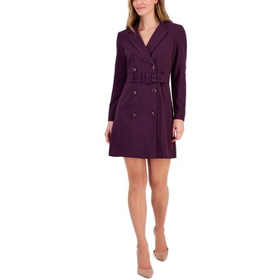 Женское фиолетовое двубортное вечернее мини-платье-блейзер Taylor Womens 2 BHFO 0612