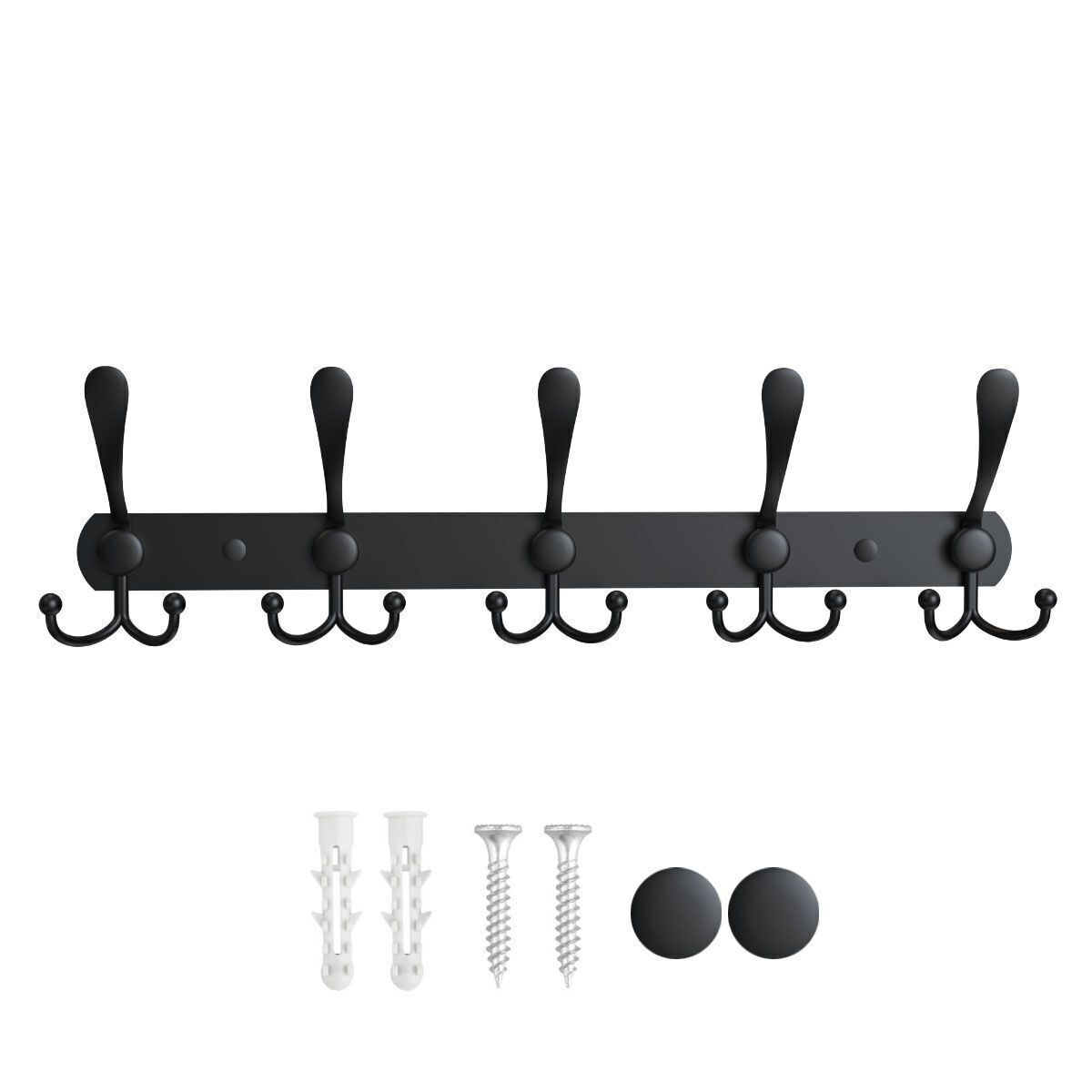 15 Hook Wall Mount Hanger Towel Rack Stainless Steel Coat Robe Hat Clothes Rack