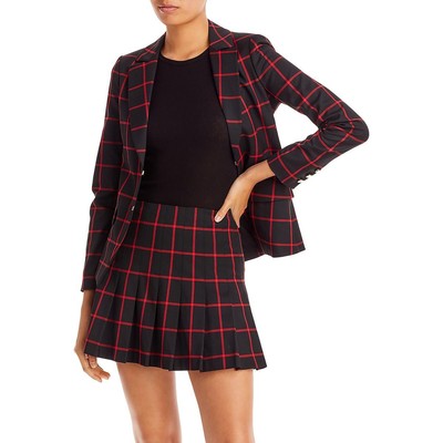 Женский деловой блейзер на одной пуговице в черную клетку Alice and Olivia, 10 BHFO 2952