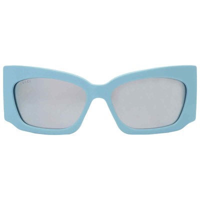 Pre-owned Gucci Silver Wrap Ladies Sunglasses Gg1412s 005 62 Gg1412s 005 62
