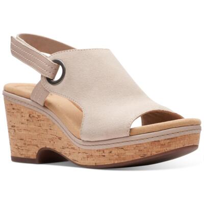 Женские босоножки Clarks Giselle Sea Beige с пяткой на пятке 8,5 Medium (B,M) BHFO 7577