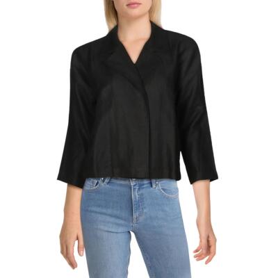 

Eileen Fisher Womens Linen Drape Office Blazer Jacket Petites BHFO 8689, Черный