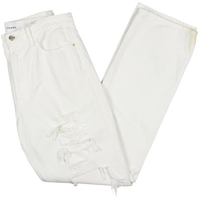 КАРКАСНЫЕ женские белые джинсовые джинсы с высокой посадкой и прямыми штанинами 28 BHFO 0908